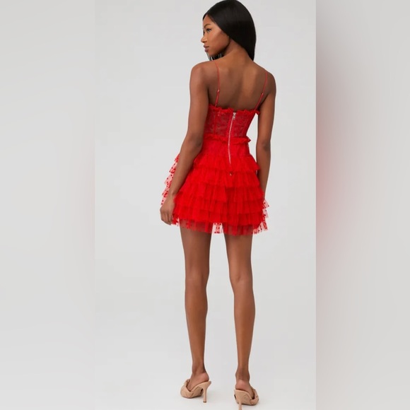 For Love and Lemons Red Julie Dress - Picture 2 of 3